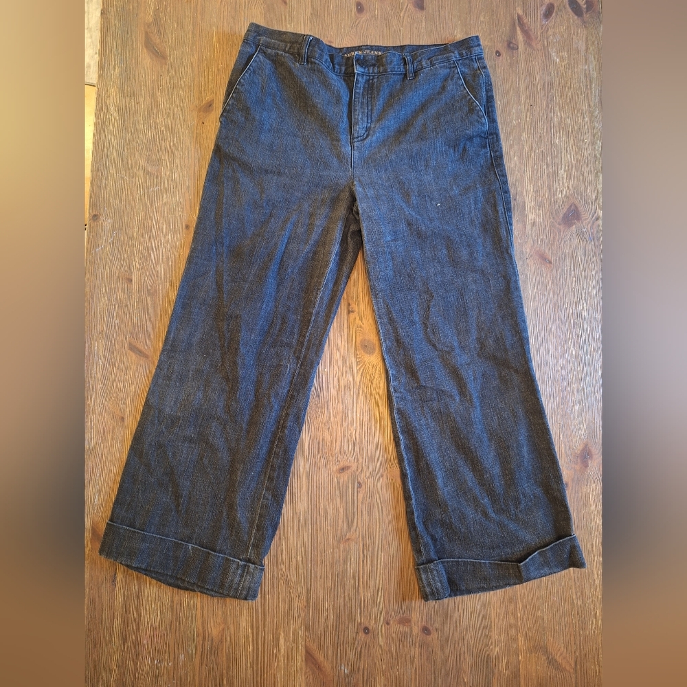 Wide-Leg Dark Denim Jeans
